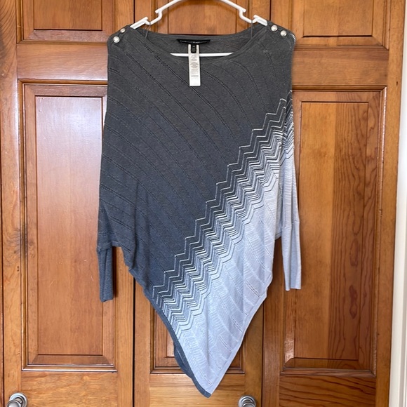 White House Black Market Sweaters - White House Black Market Zigzag-Detail Sweater Poncho - EUC